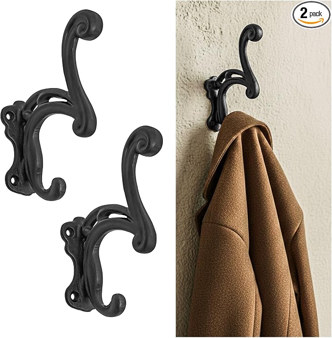 Mystic Colonial Rustic Cast Iron Wall Hooks Heavy Duty Vintage Utility Hooks by SaKeGa