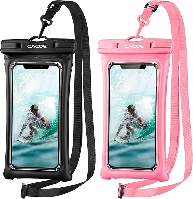 CACOE Floating Universal Waterproof Phone case 2 Pack-Up to 7.0", Phone Pouch by CACOE