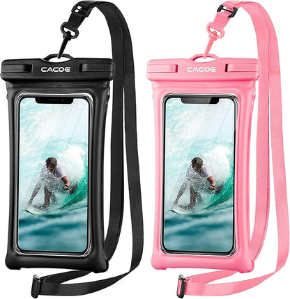 CACOE Floating Universal Waterproof Phone case 2 Pack-Up to 7.0", Phone Pouch by CACOE