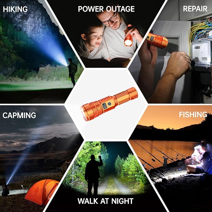 Flashlights High Lumens Rechargeable, 000LM LED Super Bright Flash Light - Image 8