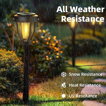 DERAYSION 6 Pack Solar Lights Outdoor, Solar Pathway Lights Waterproof Garden - Image 3