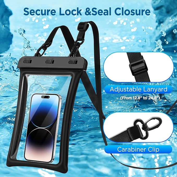 CACOE [Floatable Floating Universal IPX8 Waterproof Phone case 2 Pack-Up to - Image 6