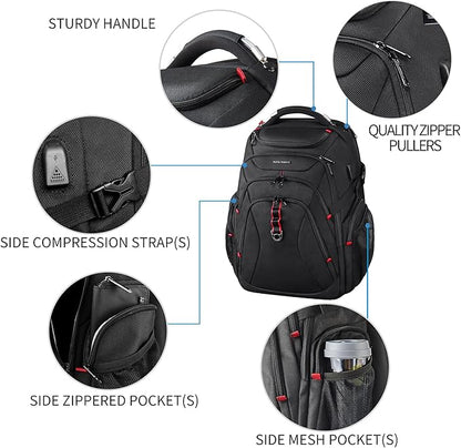 KROSER Travel Laptop Backpack 17.3 Inch XL Computer Backpack - Image 4