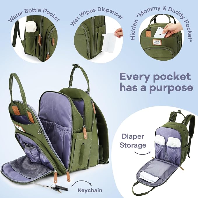 RUVALINO Diaper Bag Backpack-Expandable Baby Bag - Image 3