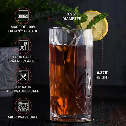Bravario Unbreakable Plastic Drinking Water Tumblers, Dishwasher Safe 100% - Image 4