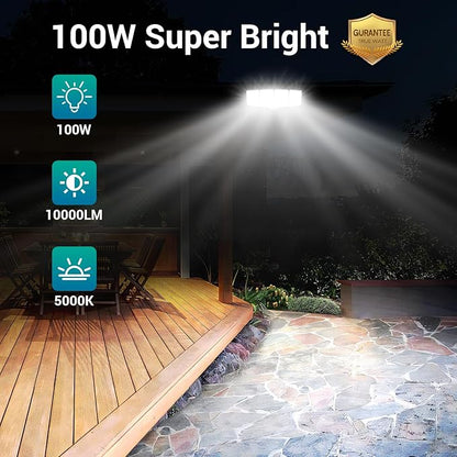 USTELLAR 100W 10000lm Floods Light Outdoor, Switch Controlled LED Security - Image 2