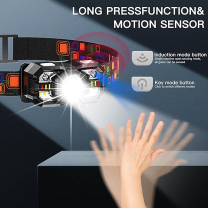 KunHe 10 Pack led Rechargeable Headlamp Flashlight Headlight Motion Sensor 10 - Image 4