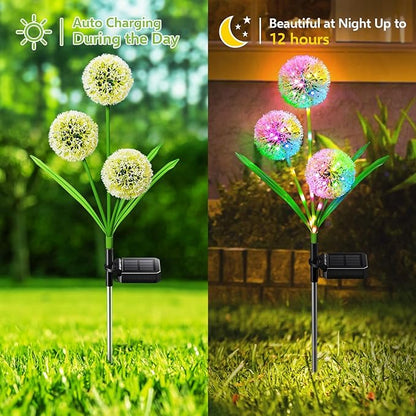 WdtPro Solar Lights Outdoor Garden Decor, 4 Pack 12 Heads Solar Flower Lights - Image 6
