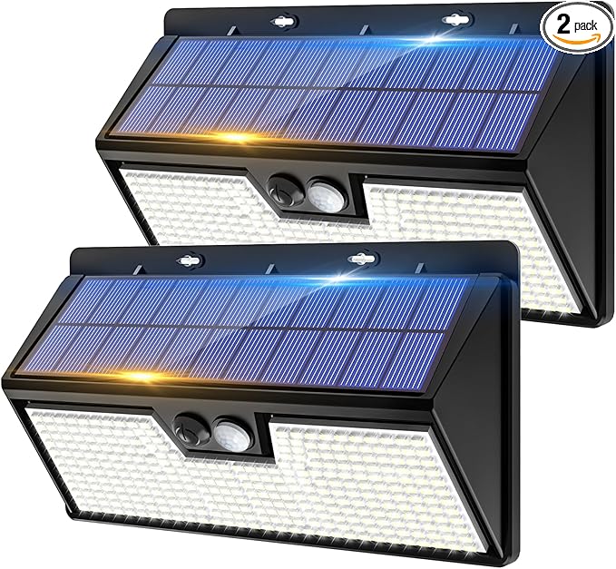vighep Large Solar Motion Lights Outdoor, 318 LED Super Bright Shed Lights by Vighep