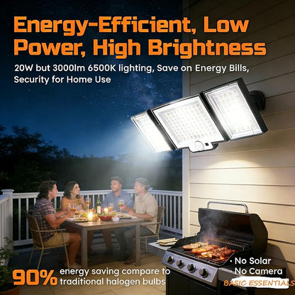 CLAONER LED Security Lights Motion Sensor Outdoor, 20W 3000LM Floodlight 6500K - Image 2