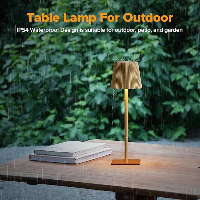 LUTEC 4 Pack Cordless Table Lamp, 6000mAh Rechargeable Battery Operated Desk - Image 5