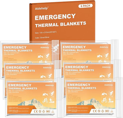 6 Pack Emergency Blankets by Unknown