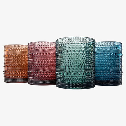 Khen Plastic Hobnail Drinking Glasses Set of 4 Neutral Tones Cups 14oz - Image 4
