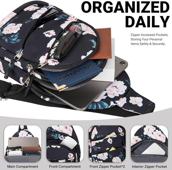 Tuwubi Crossbody Bags for Women, Sling Bag for Men, Small Hiking Backpack Anti - Image 4