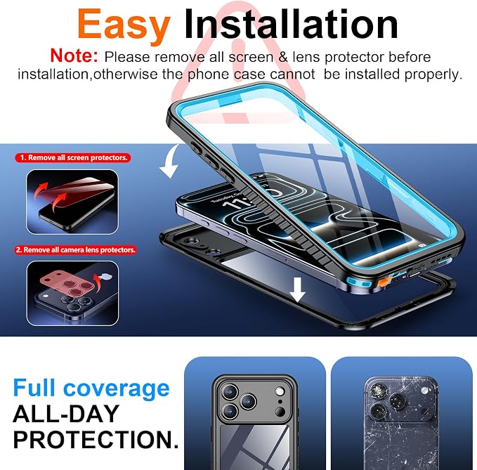 SPIDERCASE for iPhone 17 Pro Case Waterproof, Built-in Lens & Screen Protector - Image 6