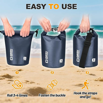 Waterproof Dry Bag, 5L/10L/20L/30L/40L Roll Top Lightweight Storage Backpack - Image 6