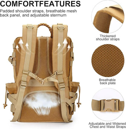 Tactical Backpack for Men, 35L Travel Military Backpack - Image 4