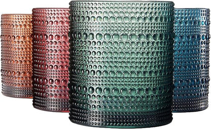 Khen Plastic Hobnail Drinking Glasses Set of 4 Neutral Tones Cups 14oz - Image 2
