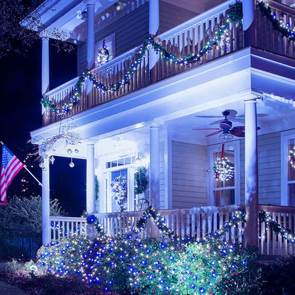 JMEXSUSS 2 Pack Blue and White Solar Christmas Lights, Each 33FT 100 LED Solar - Image 4
