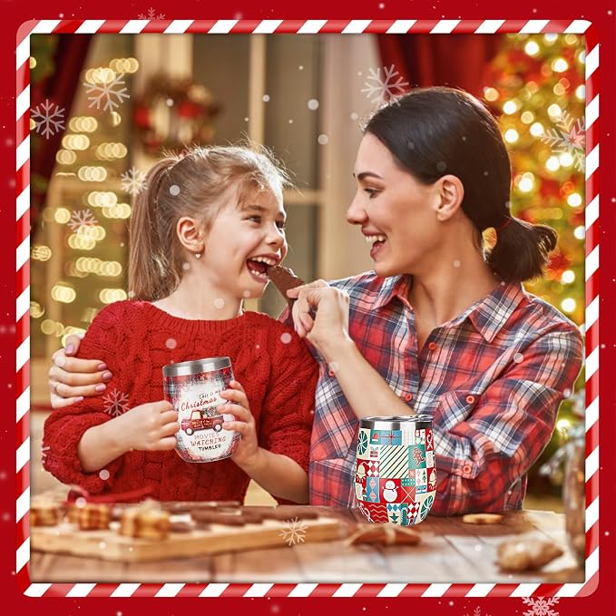 Christmas Wine Tumbler 12 oz Christmas Stainless Steel Wine Glass - Image 5