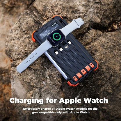 BLAVOR Solar Power Bank 20000mAh Built-in Cables, Wireless Charger - Image 4