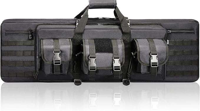 DULCE DOM 36 42 48 Inch Double Rifle Case, Tactical Soft Padded Backpack by DULCEDOM