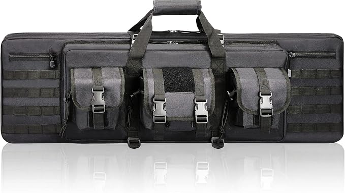 DULCE DOM 36 42 48 Inch Double Rifle Case, Tactical Soft Padded Backpack by DULCEDOM