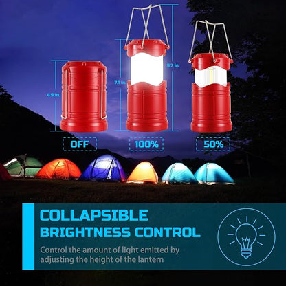 Lichamp LED Camping Lantern, 4 Pack Battery Powered Flashlight - Image 4