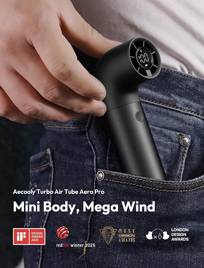 Aecooly Portable Handheld Fan, Powerful Turbo Mini Fan, 19000 RPM High Speed - Image 2