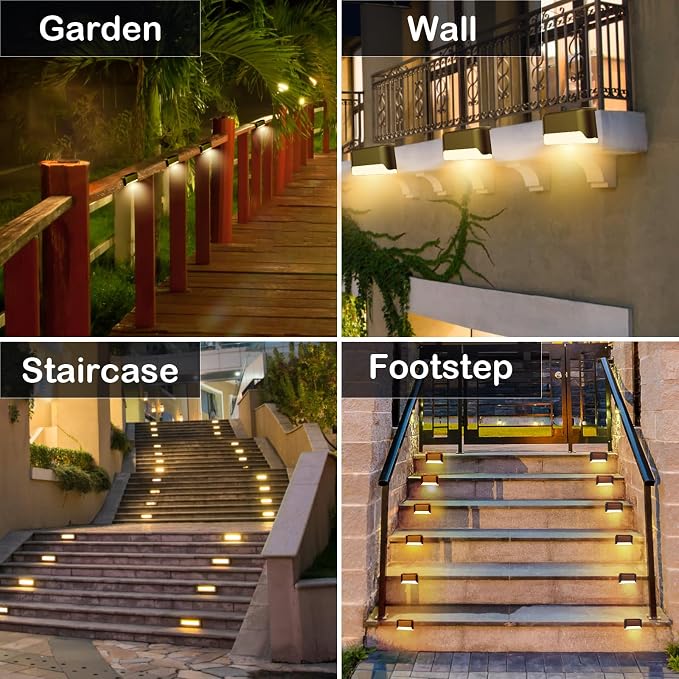 BKBB PPBB Solar Deck Lights Outdoor, Waterproof LED Solar Lights - Image 7