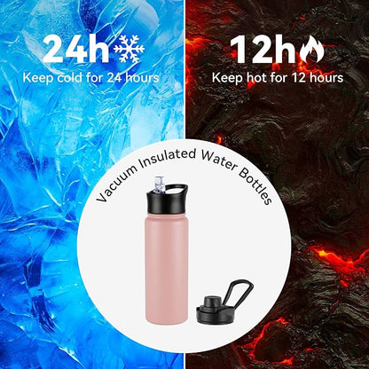 VEGOND 40 oz Insulated Water Bottle Stainless Steel Metal Water Bottles - Image 4