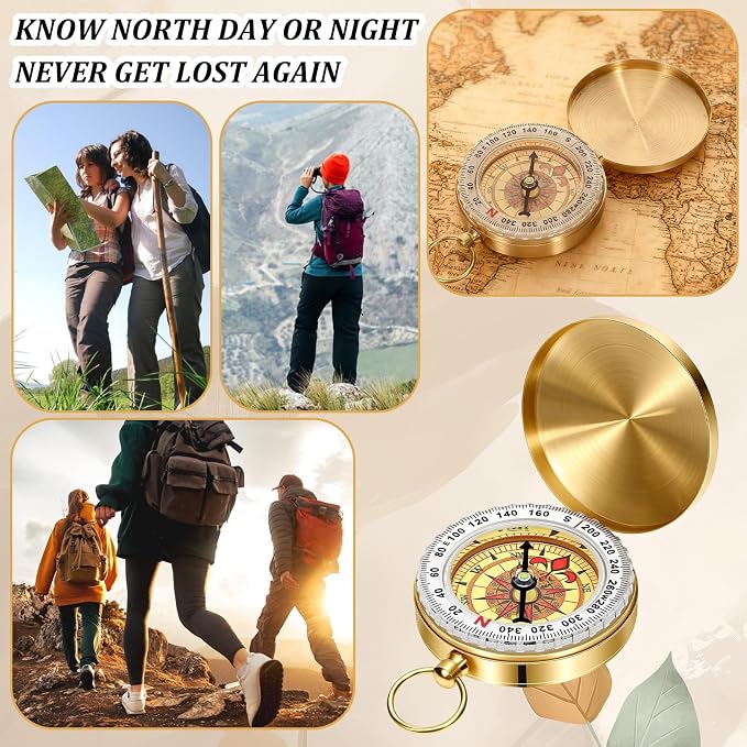 Brass Compass for Hiking Large Dial Pocket Compass - Image 4
