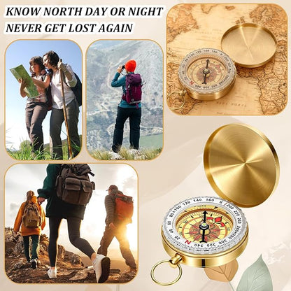 Brass Compass for Hiking Large Dial Pocket Compass - Image 4