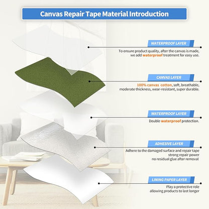 KING MOUNTAIN Canvas Repair Tape, Outdoor Gear Patch, 12×60 Inches, Waterproof - Image 3