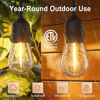 SUFEIMAS LED-Outdoor-String-Lights-Patio-Light-Outside 50FT Waterproof String - Image 6