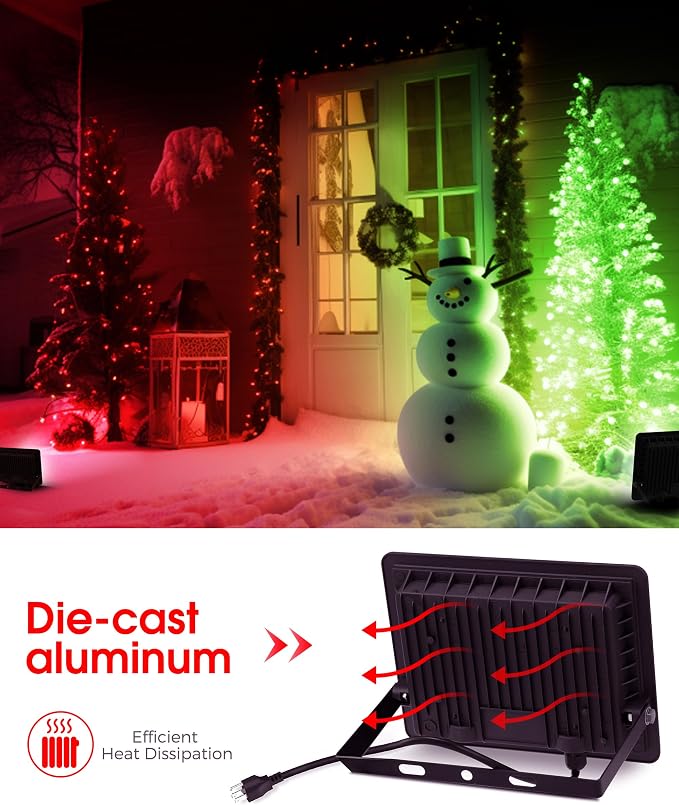 L LOHAS LED Red Flood Light Outdoor,    50W Plug in Flood - Image 3