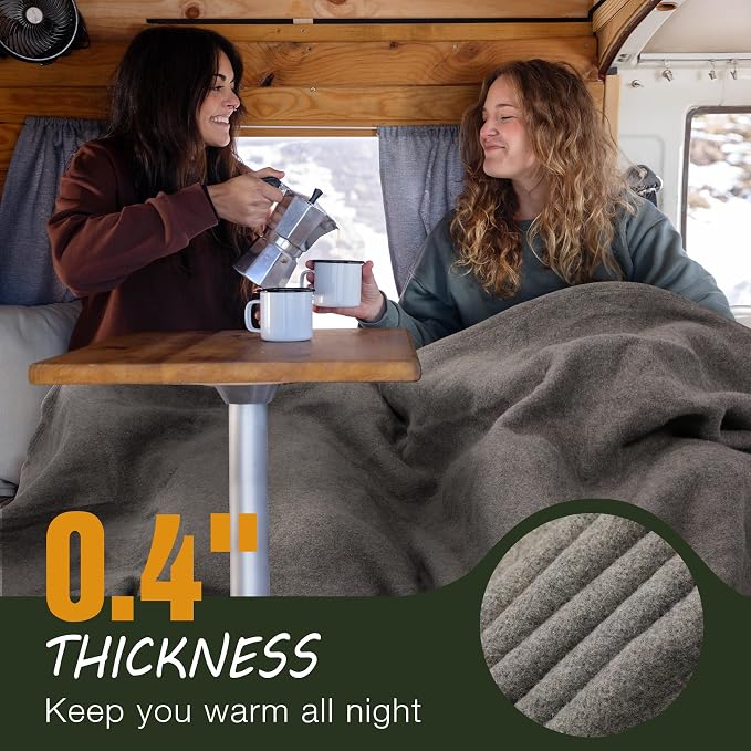 REDCAMP Wool Blanket, Warm and Thick Wool Camping Blanket- Great - Image 8