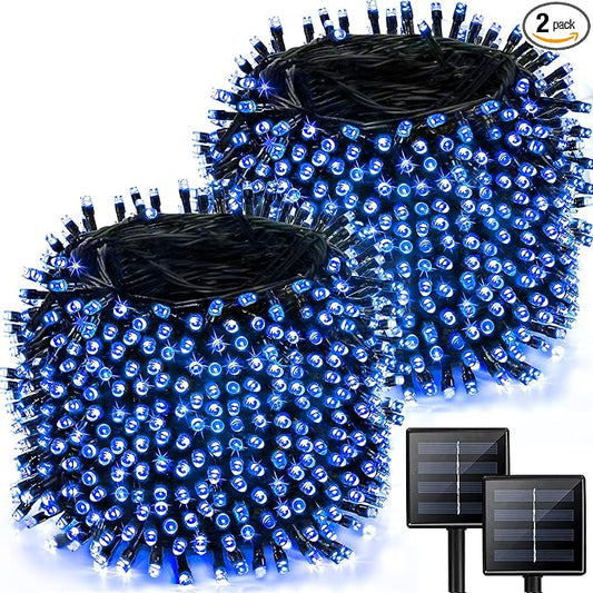 2 Pack 480 LED Solar Chrismas Lights Outdoor, 170 FT Super Long Solar String by Albelt