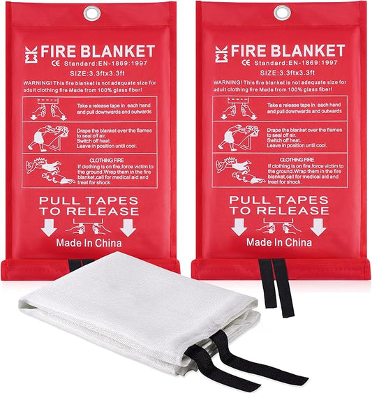 Fire Blanket for Home Emergency Survival – Fiberglass Suspend Fire Flames by Ajiaguo