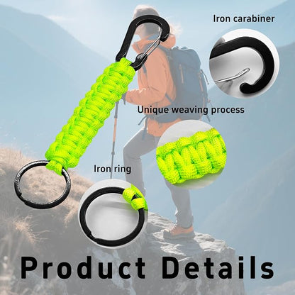 3PCS Paracord Keychain with Carabiner Clip, Braided Rope Key Chain Lanyard - Image 4
