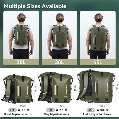 MARCHWAY Roll Top Waterproof Backpack, Floating Dry Bag 20L/30L/45L - Image 5