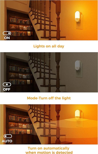 L LOHAS LED Amber Night Light, 2 Pack, Night Lights Plug into Wall Motion Sensor - Image 5