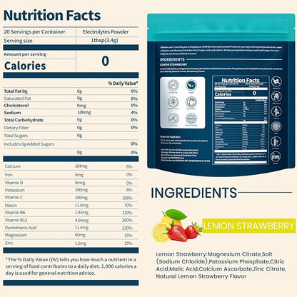 Electrolytes Powder Packets Sugar Free Hydration Packets, Liquid Daily IV - Image 2