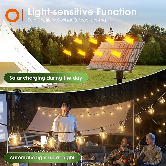 addlon 56FT Solar String Lights Outdoor - Image 4