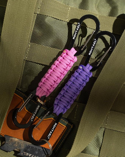 Paracord Braided Carabiner Keychain Lanyard Strap, Hanger Stroller Hook w/2 - Image 4