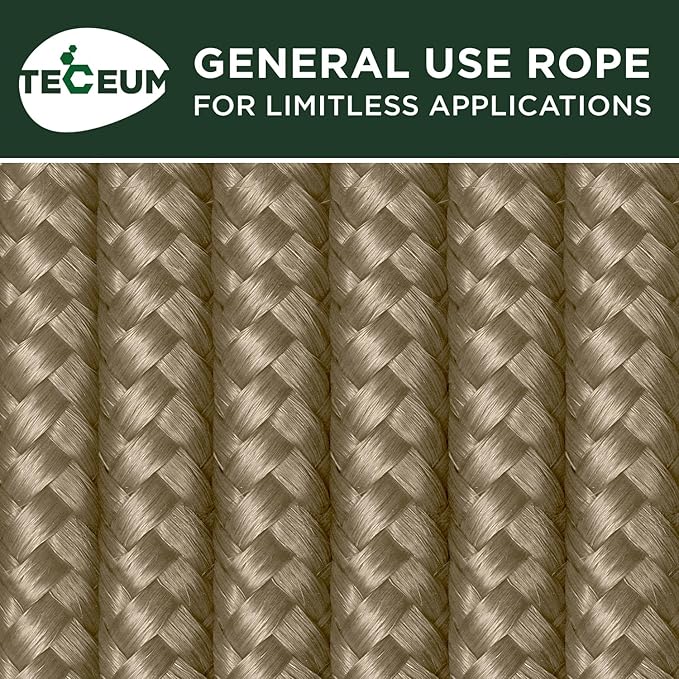 TECEUM Rope – 90 Feet x 3/8 Inch – Coyote Brown – Strong All-Purpose Utility - Image 9