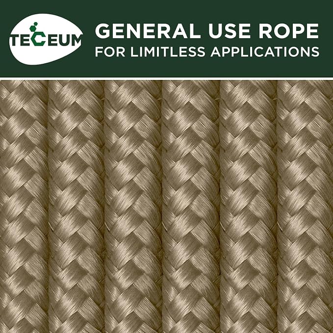 TECEUM Rope – 150 Feet x 1/4 Inch – Coyote Brown – Strong All-Purpose Utility - Image 9
