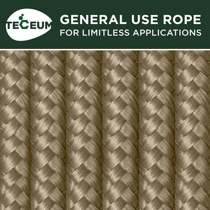 TECEUM Rope – 150 Feet x 1/4 Inch – Coyote Brown – Strong All-Purpose Utility - Image 9