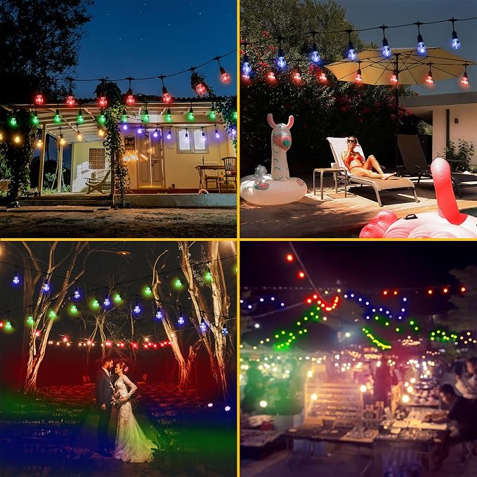 35FT Solar String Lights Outdoor, 11 Shatterproof LED Edison Bulbs, Dimmable - Image 7