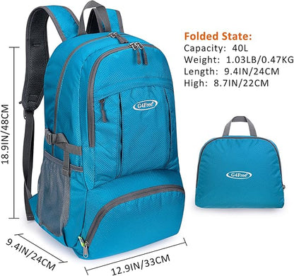 G4Free 40L Lightweight Packable Hiking Backpack, Waterproof Travel Daypack - Image 3
